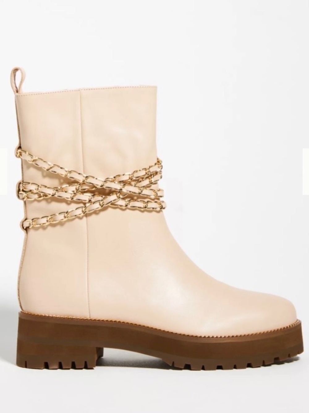 Cecelia New York Tan Lug Boot With Gold Detail
